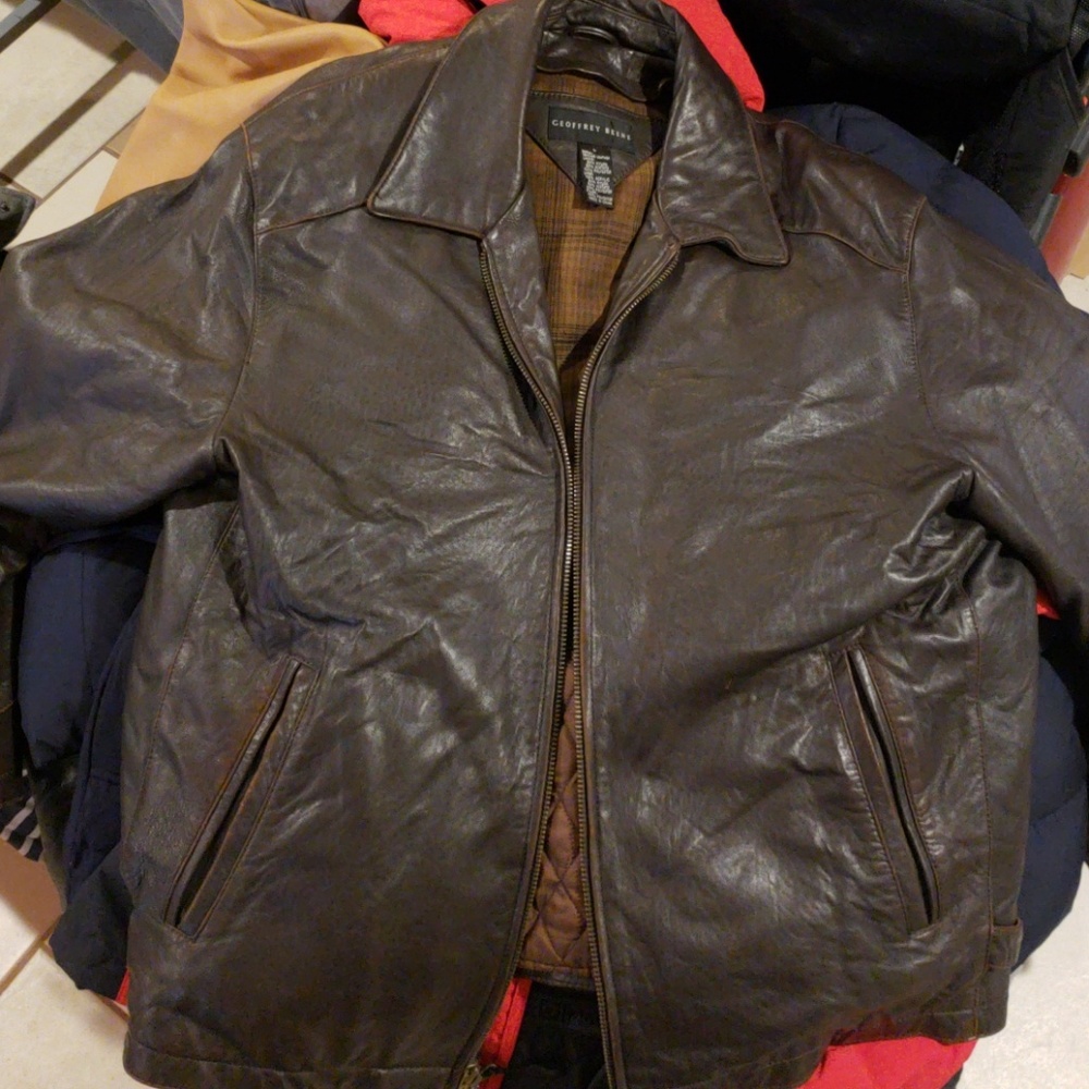 Brown leather jacket